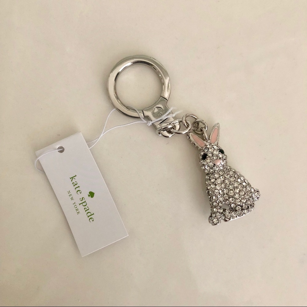 Kate Spade Bunny Rabbit Crystal Keychain